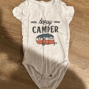 White 'Happy Camper' Baby Onesie 3-6 mo